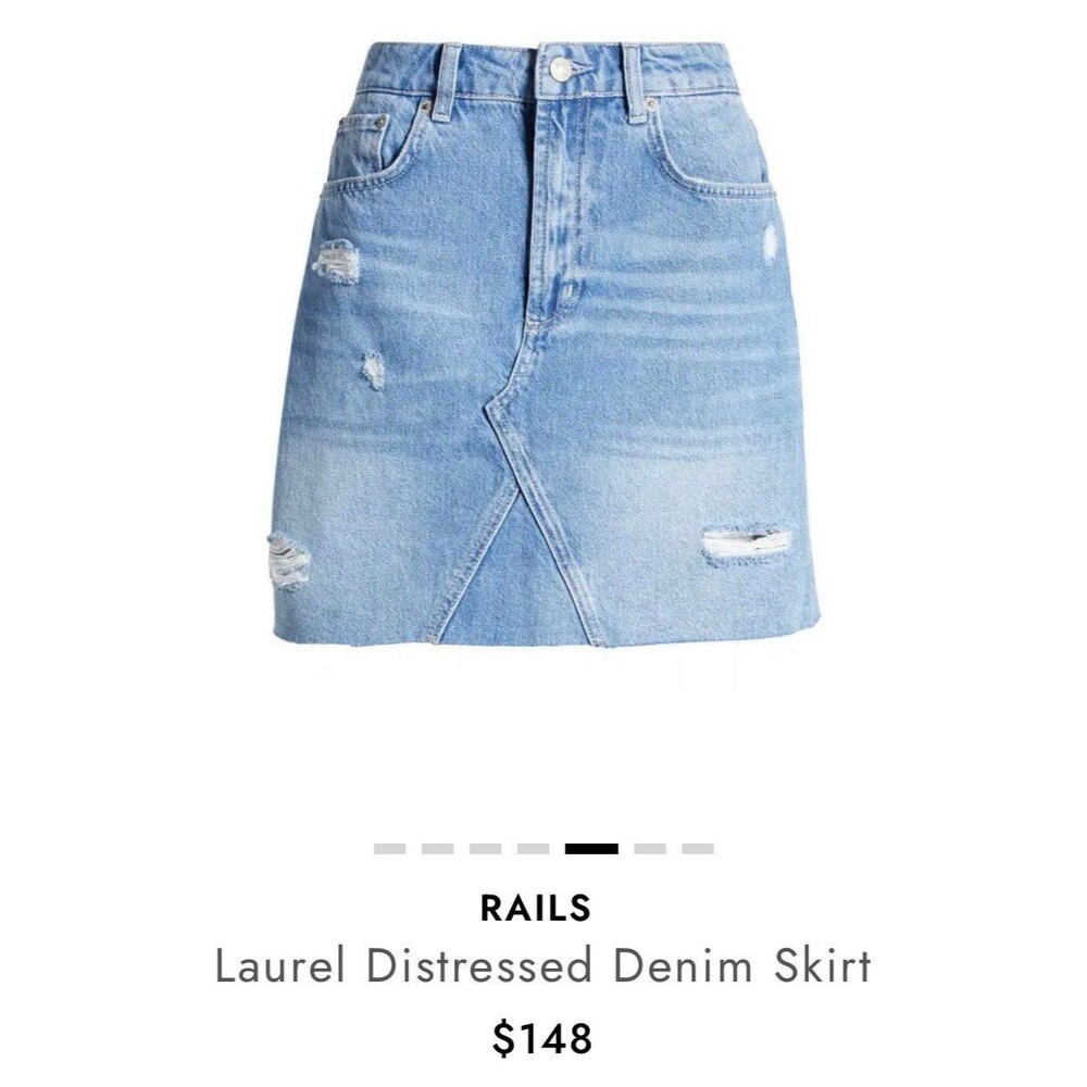 Rails Laurel Distressed Denim Skirt Sz. 25 NWT